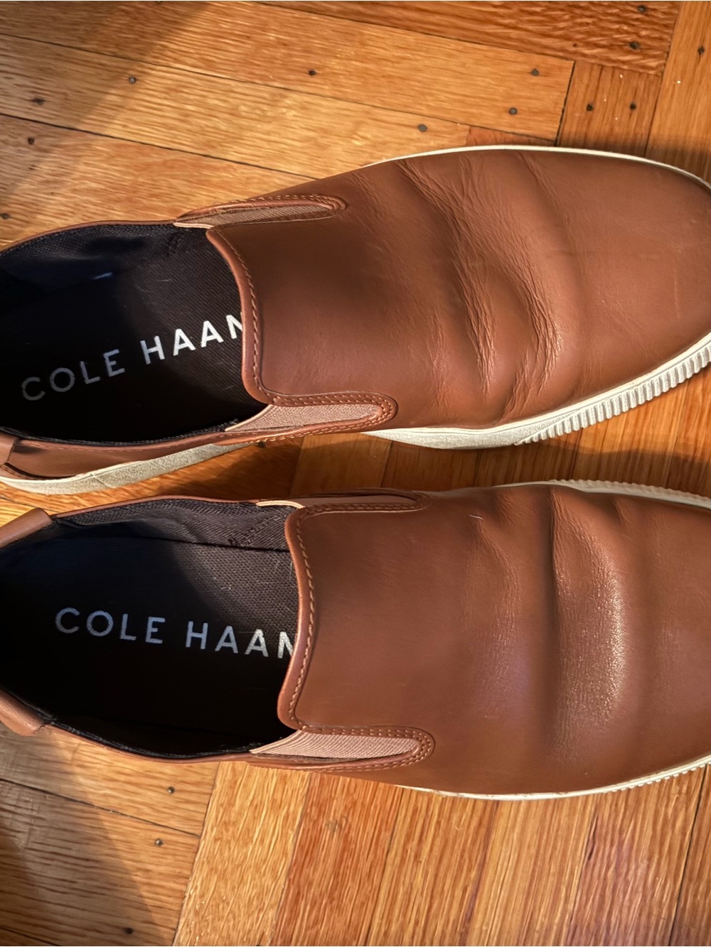 Cole Haan Brown Leather Slip-On Sneakers